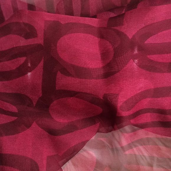 Bebe Logo Printed Sheer Scarf Red - Picture 2 of 2